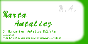 marta antalicz business card